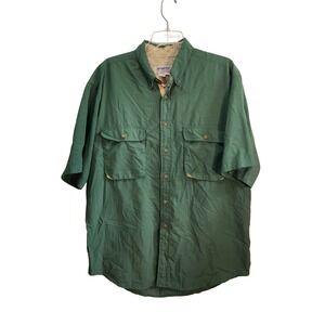 Sportif Vintage Nylon Fishing Shirt Vented Short Sleeve Green L Hong Kong‎